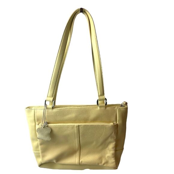NWT GIANI BERNINI Nappa Classic Leather Tote yellow - Picture 3 of 4